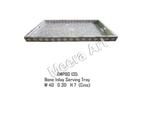 Bone Inlay Serving Tray Size: 40*30*7 Cm