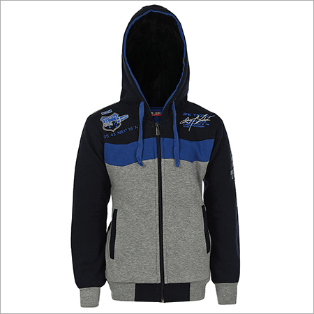 Mens Hooded Sweat Shirts - Cotton Blend, Navy, Zipper Closure | Warm, Stylish, Comfortable, Durable, Easy Care