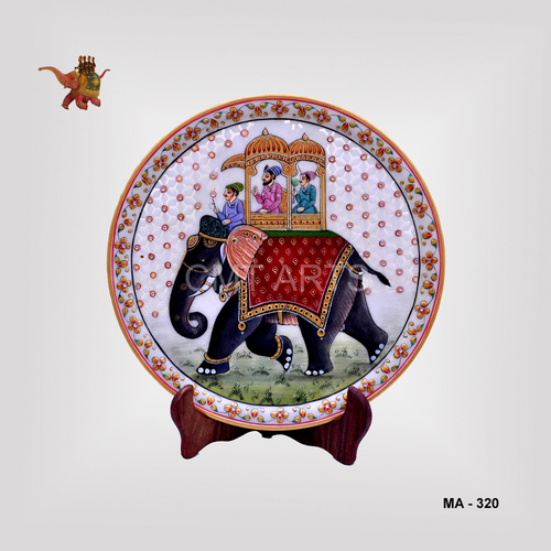Indian Marble Painted Plate