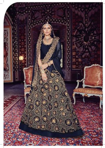Heavenly Navy Blue Net Anarkali Style Suit