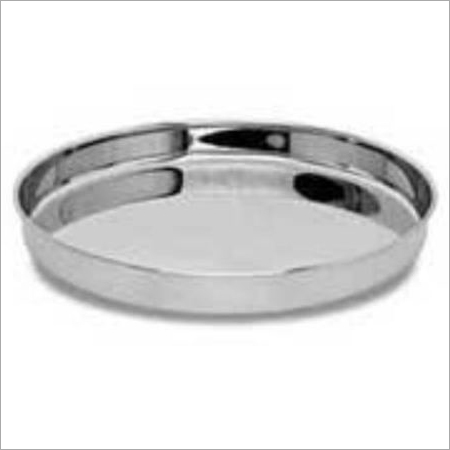 Stainless Steel Khomcha Plate - 8-10 Inch , Silver Color, Lightweight and Non-Toxic Design for Easy Food Serving in Homes and Hotels