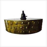 Embossed Antique Metal Pendant Lamp - Metal, 6.5x10 Inches | Greenish Brown Color, Modern Style, Lightweight Design