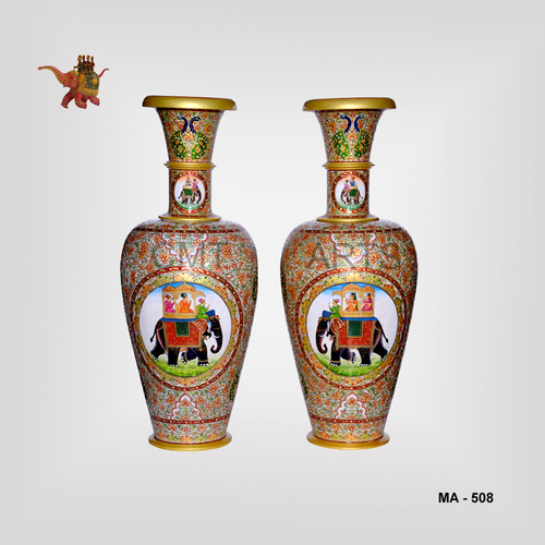 Indian Marble Painted Pot