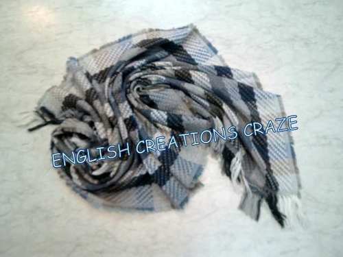 Wool Woven Check and Stripe Scarves INDIA