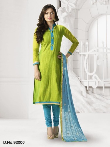 Green Designer Dress Material
