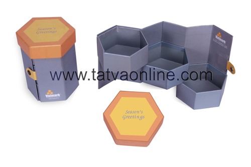 Paper Three Cavity Hexagonal Box