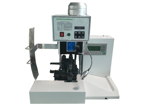 Semi-automatic flat cable split and crimping machine