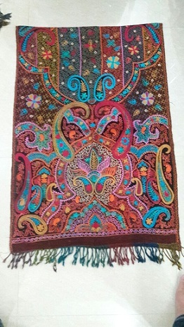 Designer Boiled Wool Aari Embroidery Stole