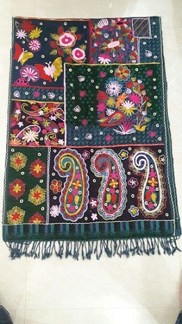 Boiled Wool Aari Embroidery Shawl 