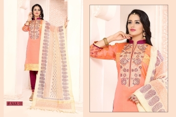 Felicific Rust Cotton Churidar Suit