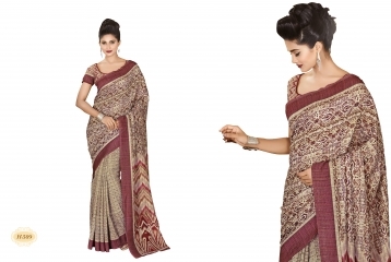 Classical Cream Bhagalpuri Silk Saree