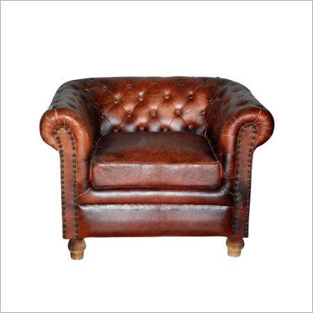 Finished Leather Single Sofa