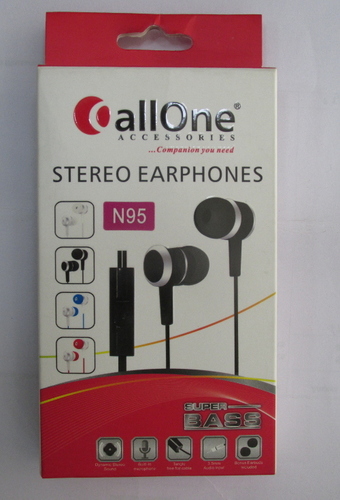 Stereo Earphones - 1.2m Cable, Black, 10mm Driver | Stereo Sound, In-Ear Fit, Wired Durable Design