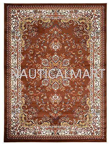 Replica Isfahan Wool Persian Area Rug (Brown, 7' 10" x 9' 10")