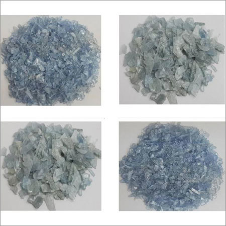 PC Bottle Regrind - Reprocessed Polycarbonate Grinded Flakes 5-10mm, Light Blue Color, Jumbo Bag Packing, Melt Index 6-10 g/10min, Density 1.10-1.20 g/cm3