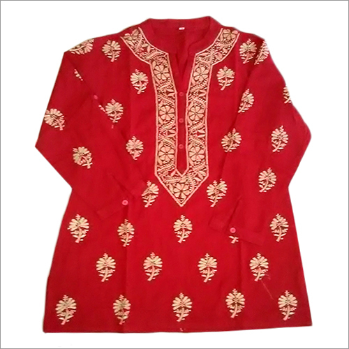 Chikan Embroidery Georgette Tops