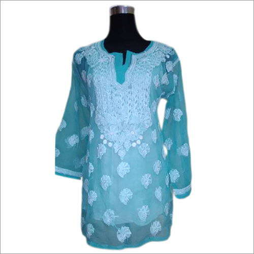 Lucknowi Chikan Chiffon Top