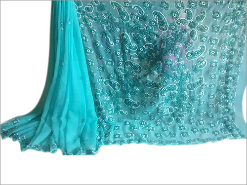 Chikan Embroidery Elegant Georgette Sarees - High Grade Georgette, Smooth Finish, Tear Resistant
