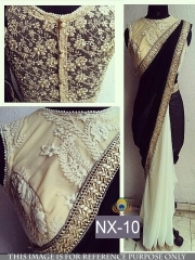Joyous Black Georgette Designer Saree