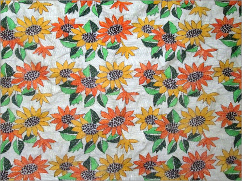 Designer Kantha Stitch Saree