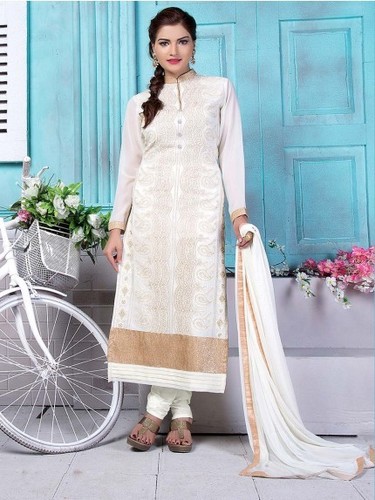 Georgette Kameez With Churidar Salwaar