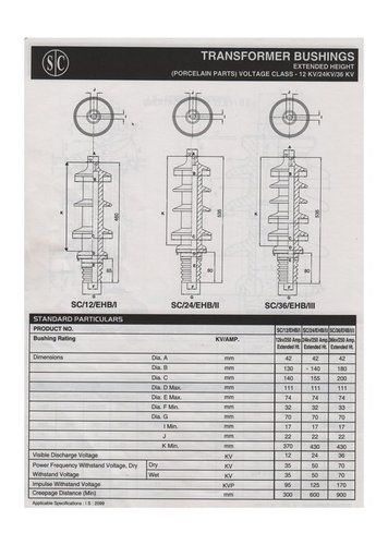 Porcelain Transformer Bushing Extended Height