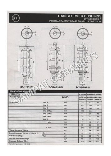 Porcelain Transformer Bushing Extended Height