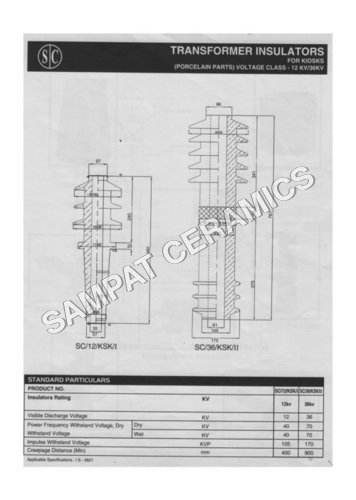 Porcelain Transformer Bushing for KIOSKS