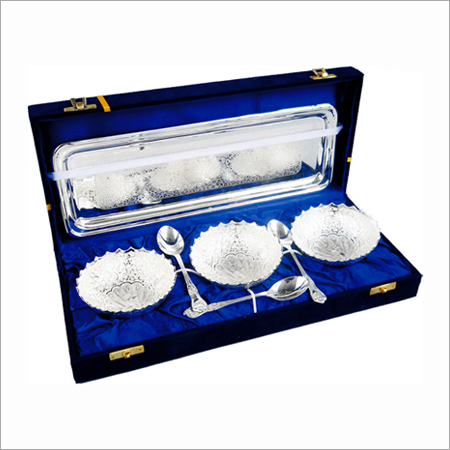 Silver Plated Bowl With Spoon