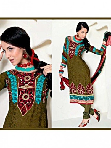 Mehndi Green Salwar Suit