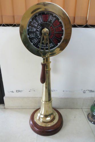 Ship Engine Telegraph 36' Collectible With Wooden Base Functional Ring