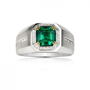 Designer Brazilian emerald Ring male