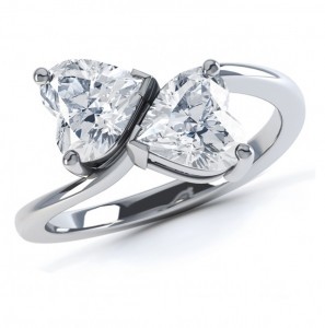 white Moissanite ring
