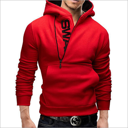 Mens Sweatshirt - Polyester, Sizes: S, M, L, XL, Color: Red | Long Sleeves, Shrink Resistant, Colorfast, Easy to Wash, Modern Style