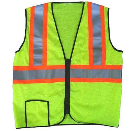 Safety Jacket - PVC Material, M-L-XL Size Options, Green & Orange Color | Wrinkle-Free, Breathable, Stylish Design for Road and Workplace Safety