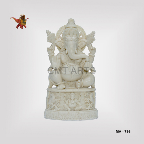 Figurine Cultured Marble Ganesha