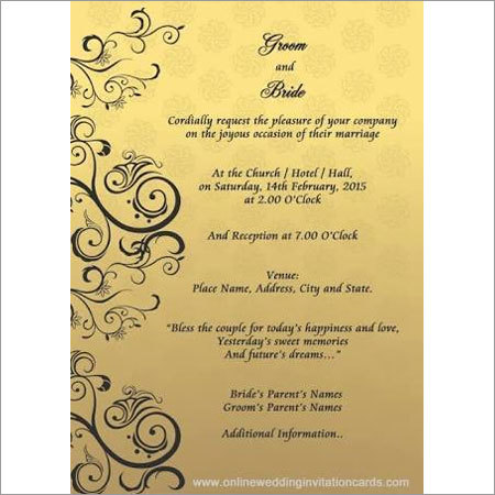 Printed Wedding Card