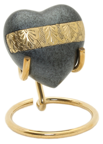 Metal Blue Marble Heart