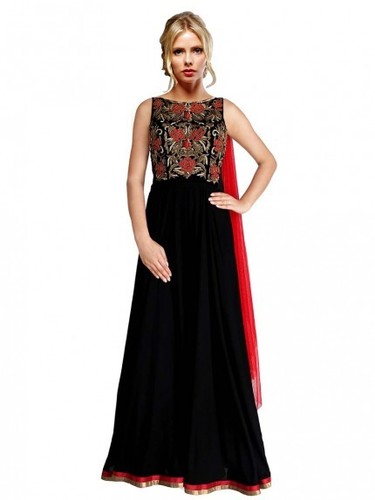 Georgette Black Anarkali