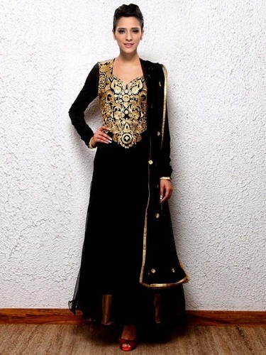 Black Net Anarkali Dress