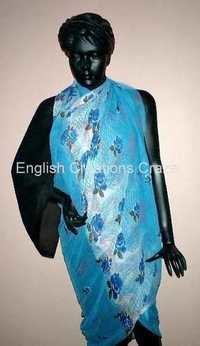 Blue Silk Printed Pareos Manufactureres