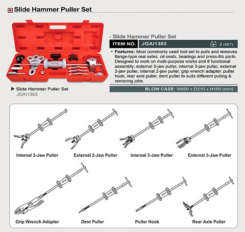 Ss  & Plastic Slide Hammer Puller Set