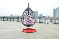 Rattan Furniture Hanging Chair With Cushions & Stand No Assembly Required