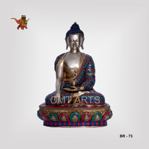 Brass Stone Buddha Dimension(L*W*H): 12"