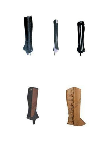 GLOSSY SADDLES - Leather/Synthetic, 16-18 Inch, Black | Leg Protection, Durable, Comfortable Fit, Zipper/Strap Fastening