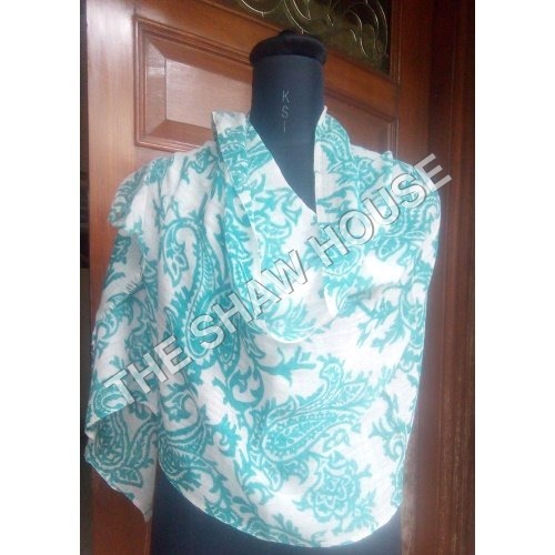 Cotton Gauz Wool Printed Stoles