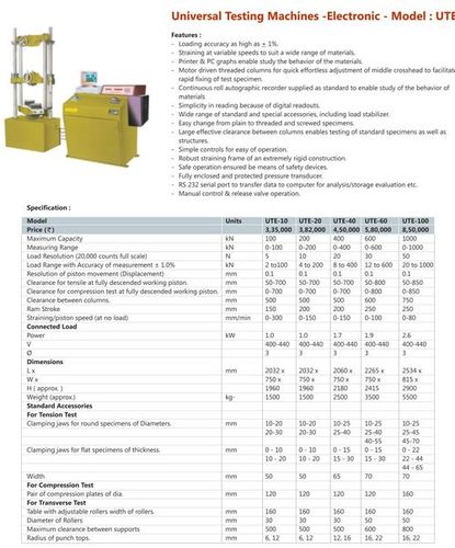 Yellow Universal Testing Machines Electronic