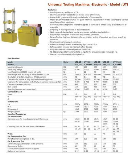 Universal Testing Machines Electronic