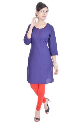 Blue Solid Colored Kurti