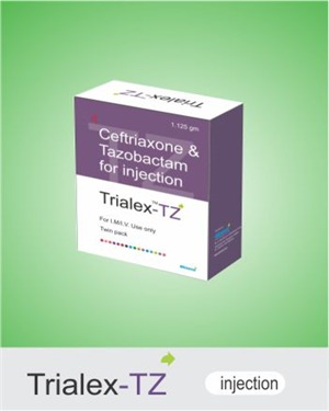 TRIALEX-TZ Injection - Ceftriaxone 1000 mg, Tazobactam 125 mg | Effective Against Bacterial Meningitis and Other Infections